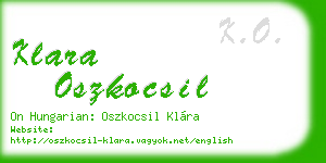 klara oszkocsil business card