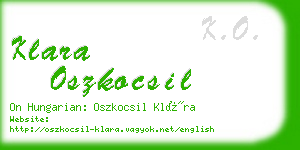 klara oszkocsil business card